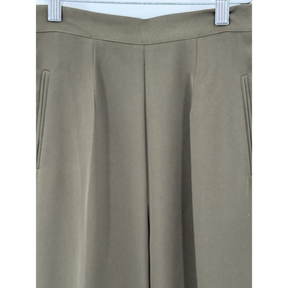 Papillon Paris Vianco Vintage Olive Green Pleated Pants‎ Size 4 Trousers Lined - Picture 2 of 12